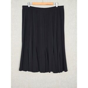 ALDILA Women's Black Heavy Knit A-Line Midi Skirt Made in Canada XL